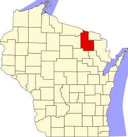 Karte von Forest County innerhalb von Wisconsin