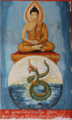 Detail of a mural depicting Koṇāgamana Buddha, Wat Ho Xiang, Luang Prabang, Laos
