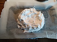 A homemade pavlova prior to baking.