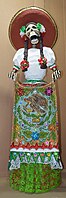 La Catrina in China Poblana dress, by Rodofo Villena Hernandez in Puebla.