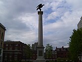 Beacon Hill Monument in back of the State House marking the site of the original beacon pole