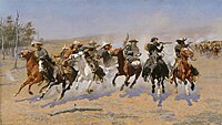Frederic Remington (1861–1909), A Dash for the Timber, 1889