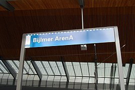 2009 style sign at Bijlmer ArenA station