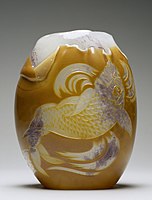 Rousseau-designed carp vase (1878–84) Layered and engraved glass Walters Art Museum
