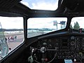Pilot's view out the cockpit windows