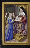 St Anne teaching Mary the Scriptures, f. 197v