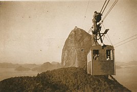 The Sugarloaf wooden cable car in the 1940s