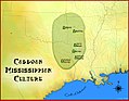 Image 3Map of the Caddoan Mississippian culture and some important sites (from History of Louisiana)