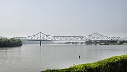 Silver Memorial Bridge crossing the Ohio River above Gallipolis