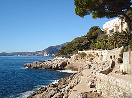 A view on the Mediterranean coastline in Cap-d'Ail
