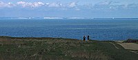 View of the White Cliffs of Dover, England, from Cap Gris Nez, France