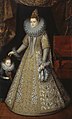 The Infanta Isabella Clara Eugenia, Archduchess of Austria, pictured together with her dwarf by Frans Pourbus the younger. A gift to James VI of Scotland, 1603.