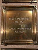 Gravesite of Justice Felix Frankfurter at Mount Auburn Cemetery in Cambridge, Massachusetts