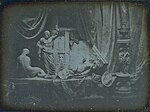 Still life with statue of Jupiter Tonans; by Louis Jacques Daguerre; c. 1839; daguerreotype
