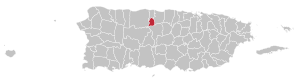 Map of Puerto Rico highlighting Florida Municipality