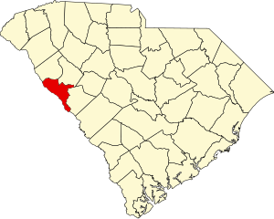 Map of South Carolina highlighting McCormick County