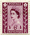 6d denomination (design also used for 9d issued later)