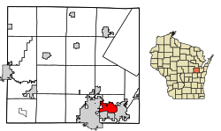 Location of Little Chute in Outagamie County, Wisconsin.
