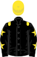 Black, yellow epaulets, black sleeves, yellow stars, yellow cap