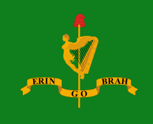 Flag raised by Robert Emmet during the Irish rebellion of 1803