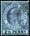 Gibraltar two and a half penny King Edward VII stamp of 1903