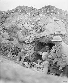 Photograph of Cameron Highlanders at Contalmaison, September 1916.