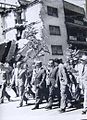 Yugoslav delegation led by Josip Broz Tito, on "Ivo Lola Ribar" street.