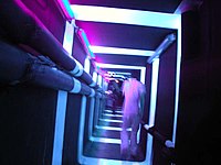 Decorative use of blacklight in a nightclub