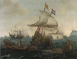 Dutch Ships Ramming Spanish Galleys off the Flemish Coast in October 1602, Hendrick Cornelisz Vroom