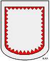 An orle Gules indented on its inner edge