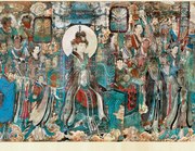 Xiwangmu in the celestial court, from the murals of Yongle Temple, Yuan dynasty