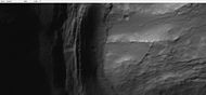 Close-up of west edge of crater depression, as seen by HiRISE under HiWish program