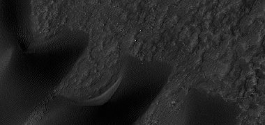 Close view of dunes, as seen by HiRISE under HiWish program. Ripples are visible on the dunes.