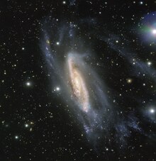 spiral galaxy seen almost edge on