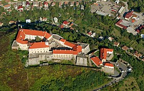 Aerial view of Palanok Castle