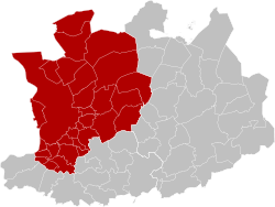 Location of the arrondissement in Antwerp Province