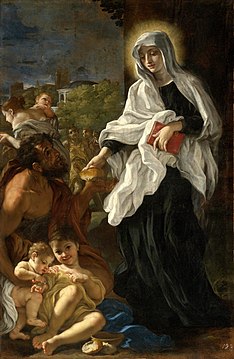 Santa Francesca Romana verteilt Almosen, 1675 (Getty Museum, Los Angeles)