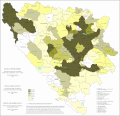 Share of Bosnian language in Bosnia and Herzegovina by municipalities 2013