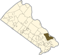 Location of Lower Makefield Township in Bucks County