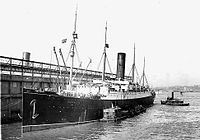 The Carpathia, having docked in New York following the rescue of the Titanic's survivors