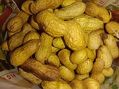 Closeup of Peanuts, selling in India.