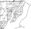 Example of a portion of an 1838 GLO map, Credit Island, now Davenport, Iowa