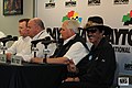Monster Energy NASCAR Cup Series team owners (from left-to-right, Richard Childress, Chip Ganassi, Rick Hendrick, and Richard Petty) during media day at Daytona International Speedway.