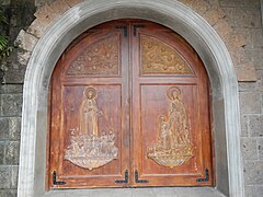 One of the front doors of the church