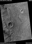 Wide view of dunes among small craters, as seen by HiRISE under HiWish program
