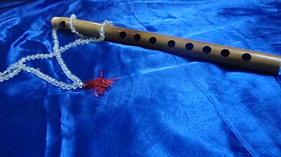 An eight-holed classical Indian bamboo flute.