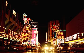 Fremont Street (1986), night view directed east