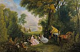 Jean-Antoine Watteau – The Halt during the Chase, c. 1718–1720