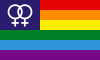 Lesbian pride variant of the gay pride flag with the double-Venus symbol[42][28]