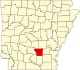 State map highlighting Cleveland County